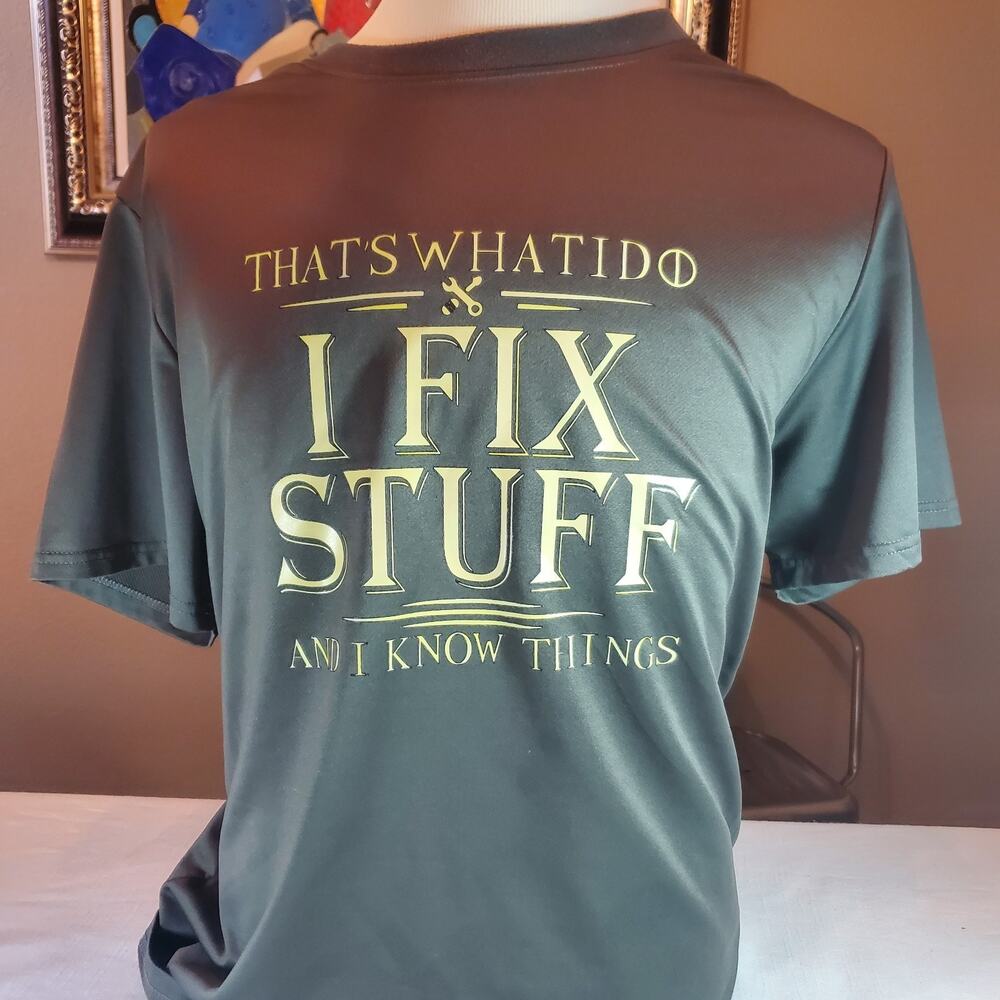 I Fix Things Mens T Shirt Size XL Green Short Sleeve Crew Neck Graphic Tee Funny